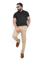Skin Brown Cargo Trousers - Straight Fit